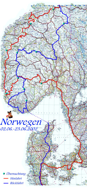 S&uuml;dnorwegen - bringen Sie viel Zeit mit, wenn Sie die Karte vergr&ouml;&szlig;ern m&ouml;chten
