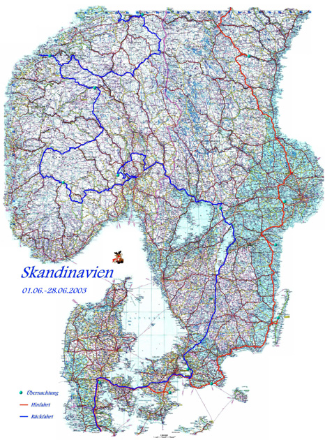 Südskandinavien - bringen Sie viel Zeit mit, wenn Sie die Karte vergrößern möchten